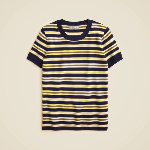Carolyn sweater-tee in striped merino wool