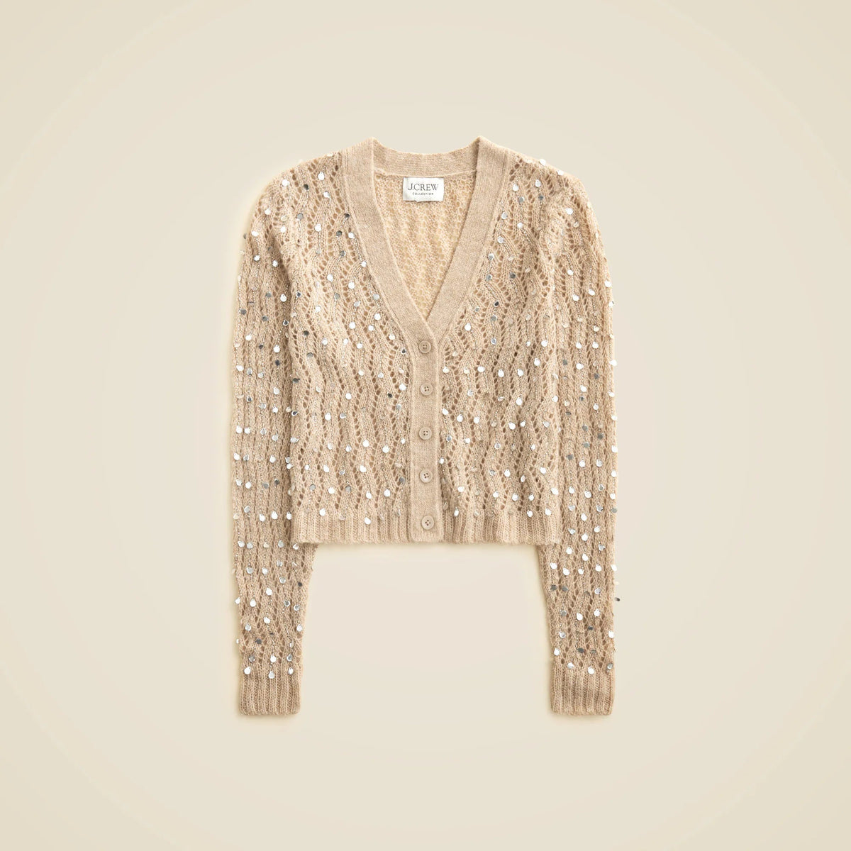 Collection embellished pointelle cardigan