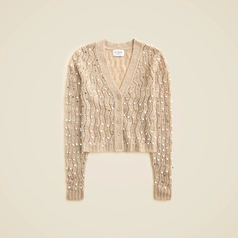 Collection embellished pointelle cardigan