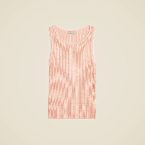 Tulle-trim sweater-tank in premium ultra-fine cotton