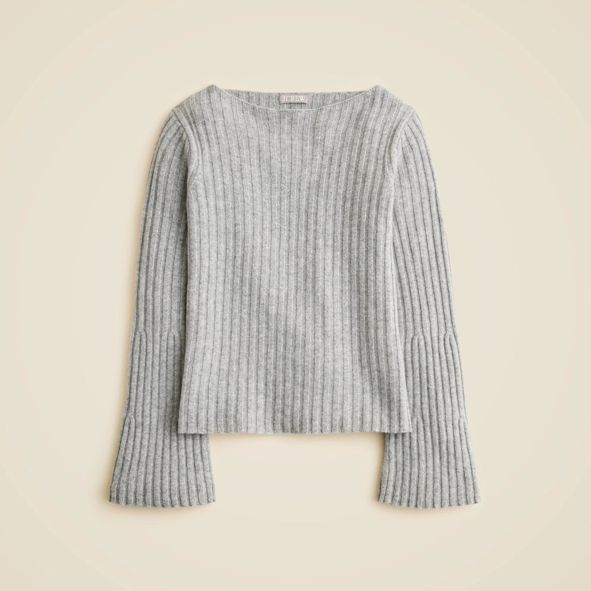 Ribbed boatneck sweater in vintage wool