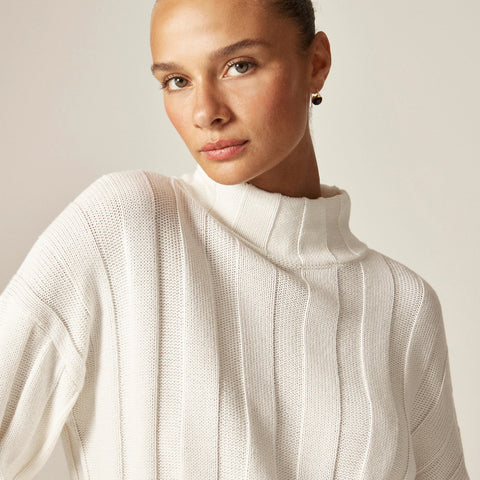 Ribbed mockneck sweater
