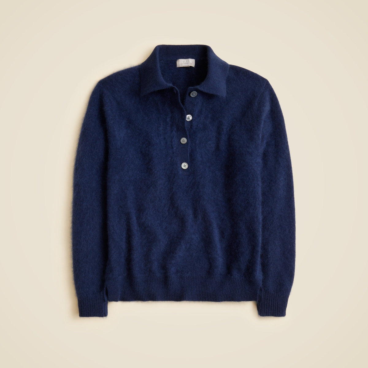 Brushed cashmere rugby sweater