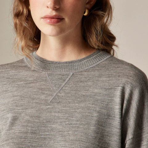 Oversized crewneck sweatshirt in merino wool