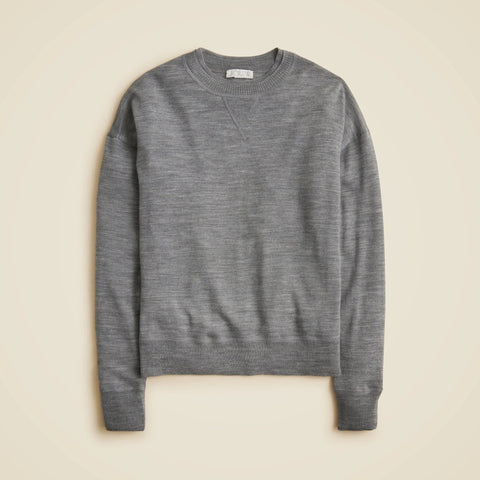 Oversized crewneck sweatshirt in merino wool