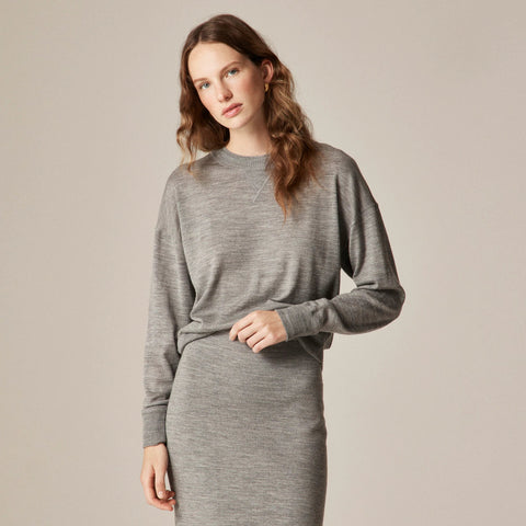 Oversized crewneck sweatshirt in merino wool