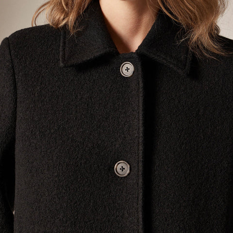 Car coat in Italian boiled wool