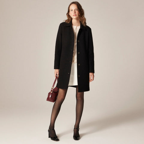 Car coat in Italian boiled wool