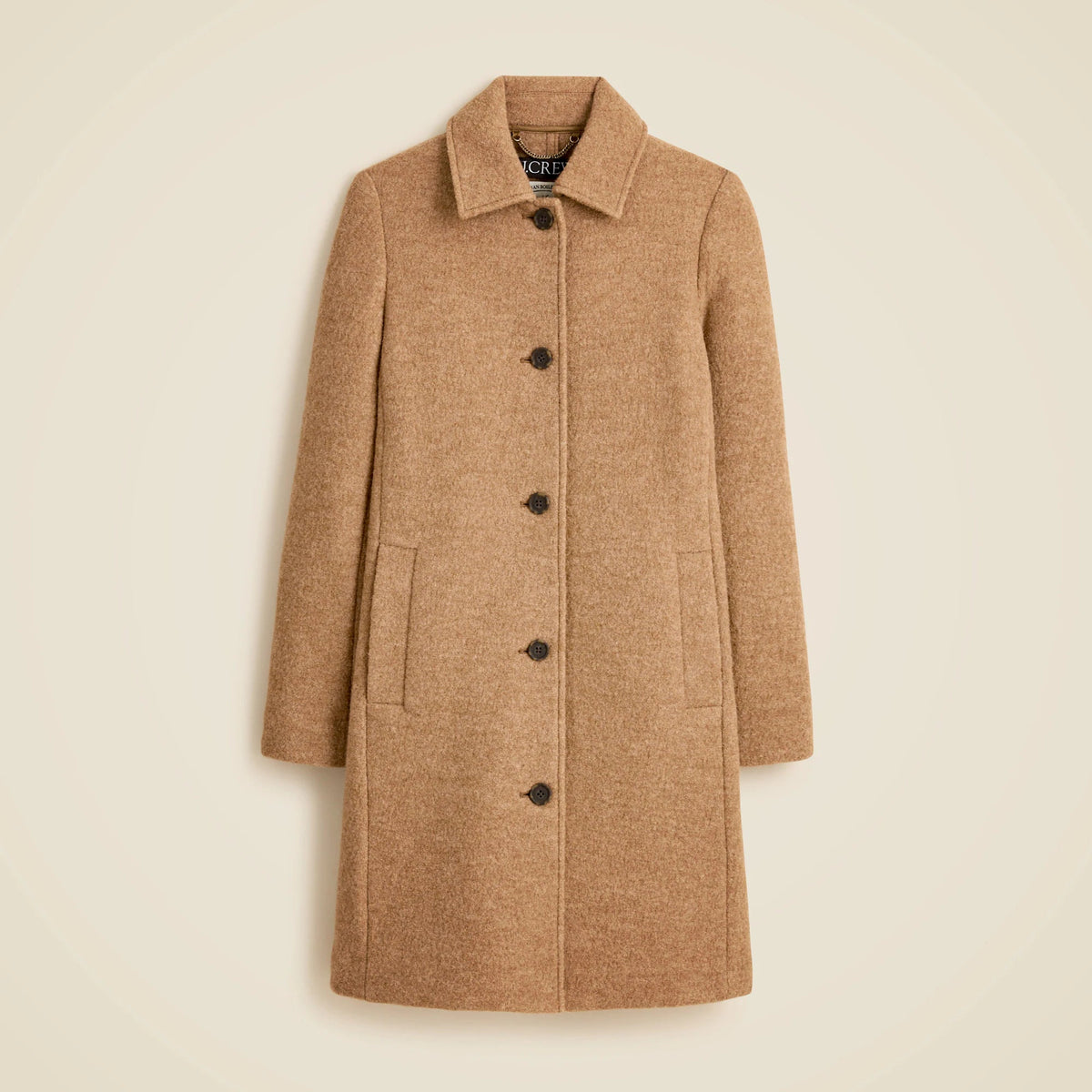 Petite car coat in Italian boiled wool