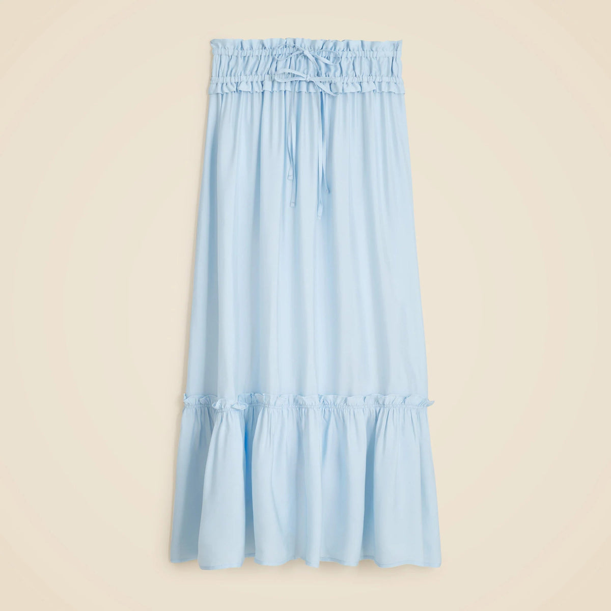 Smocked-waist midi skirt