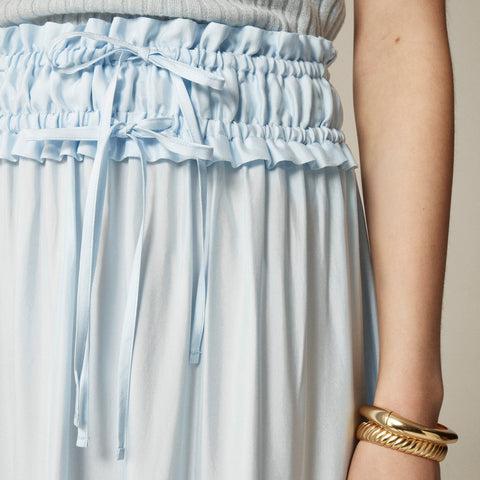 Smocked-waist midi skirt