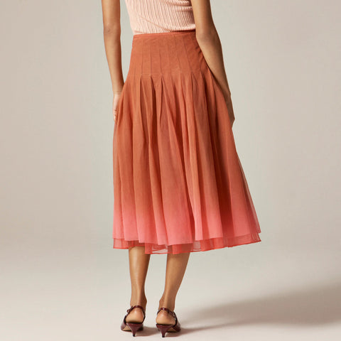 Collection pleated circle skirt in dip-dyed tulle