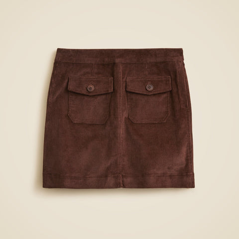Patch-pocket mini skirt in corduroy