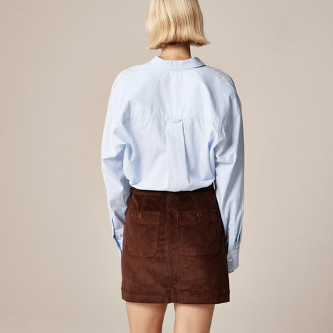 Patch-pocket mini skirt in corduroy