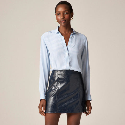 Mini skirt in distressed faux leather