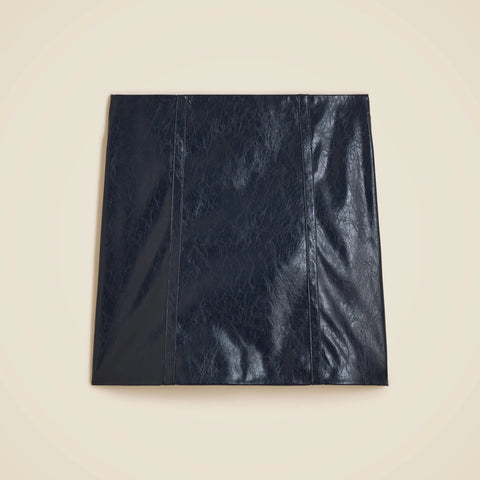 Mini skirt in distressed faux leather