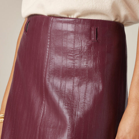 Collection A-line skirt in faux eel-skin leather