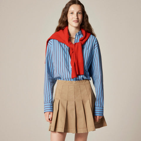 Pleated mini skirt in chino