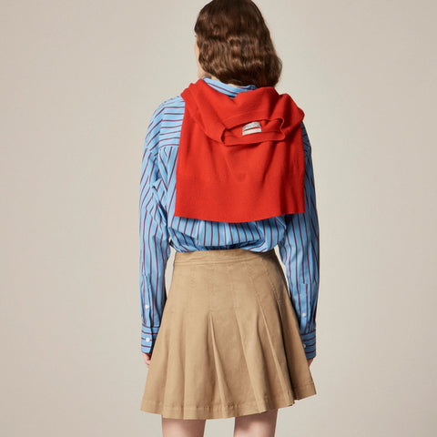 Pleated mini skirt in chino