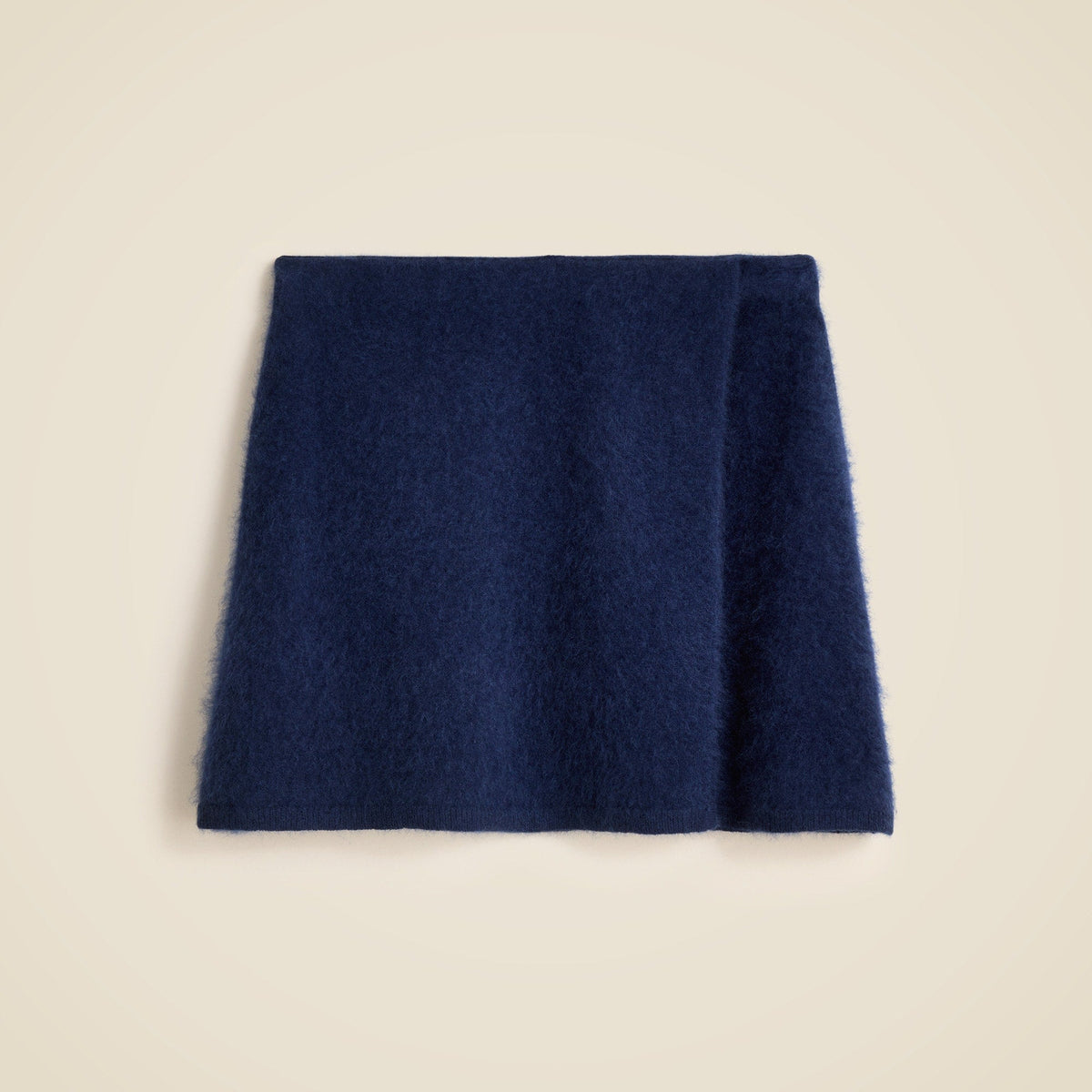 Brushed cashmere faux-wrap mini skirt