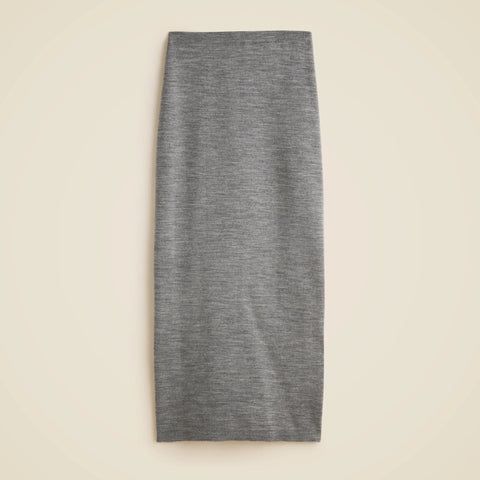 Sweater midi skirt in double-faced merino wool blend