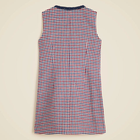 Girls' pinafore dress in houndstooth