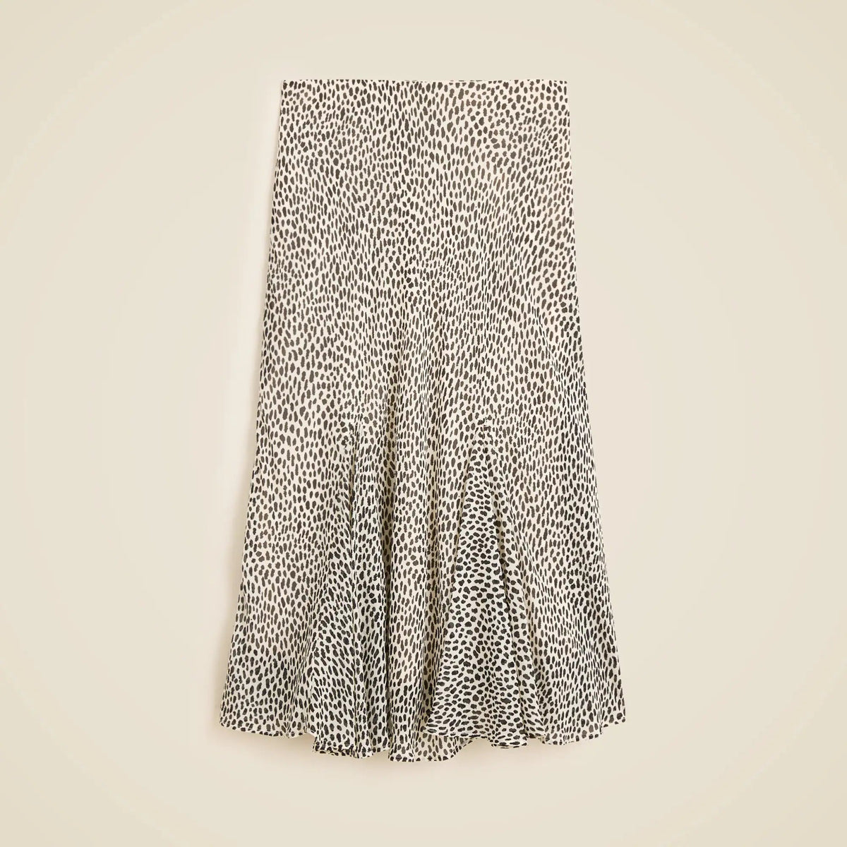 Gwyneth flounce-hem slip skirt in spot-print chiffon