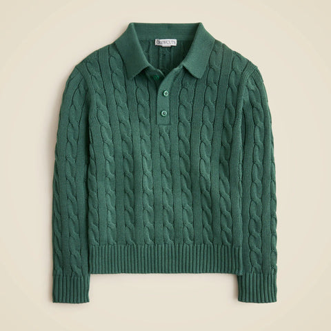 Kids' cable-knit sweater-polo
