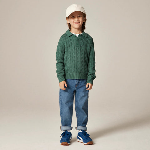 Kids' cable-knit sweater-polo