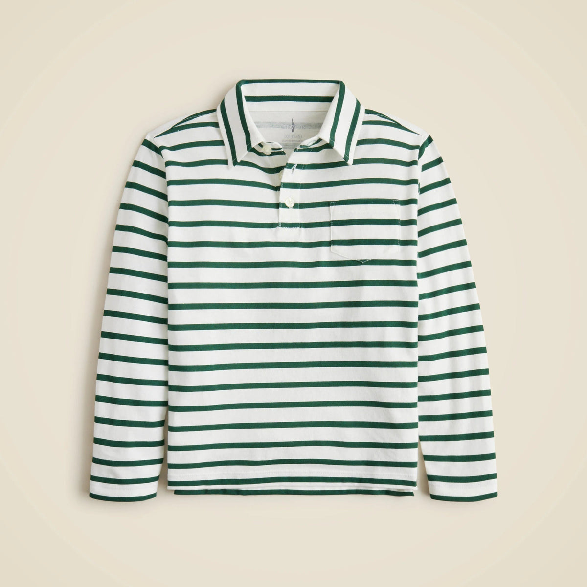 Kids' long-sleeve cotton polo shirt in stripe