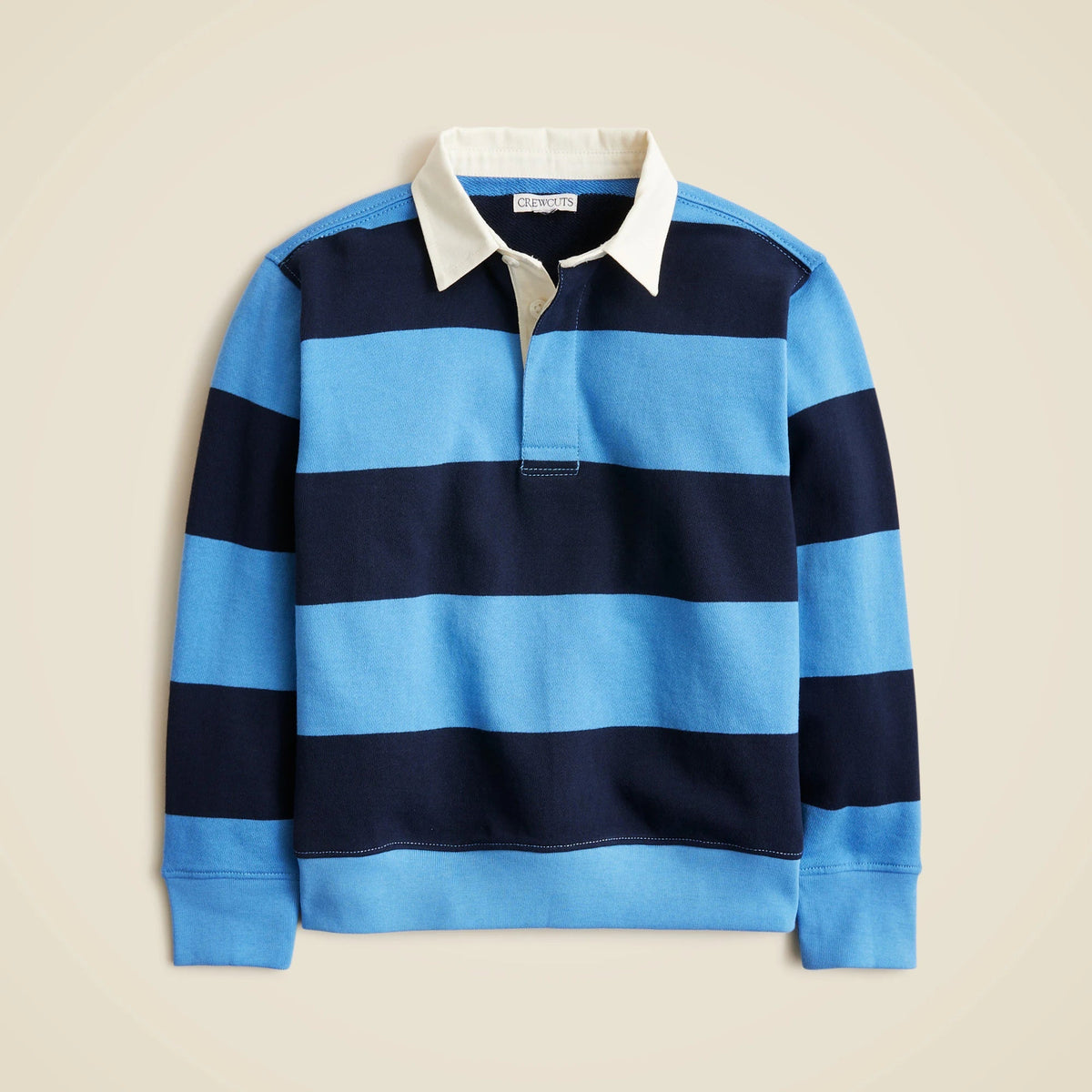 Kids' junior varsity rugby sweatshirt in striped terry