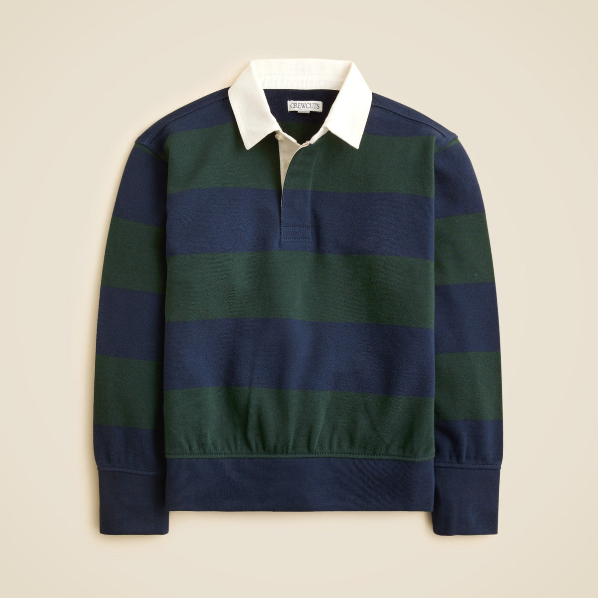 Kids' junior varsity rugby sweatshirt in striped terry