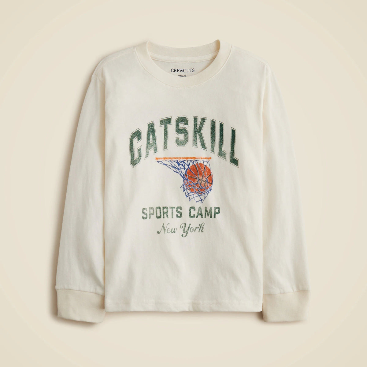 Kids' long-sleeve Catskill sports camp graphic T-shirt