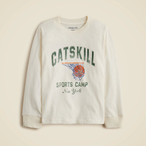 Kids' long-sleeve Catskill sports camp graphic T-shirt