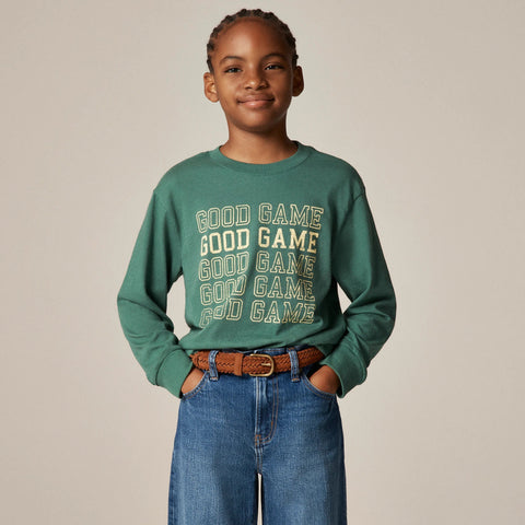 Kids' long-sleeve "Good game" graphic T-shirt