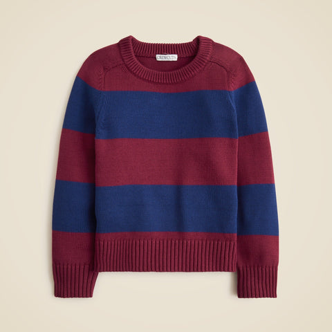 Kids' heritage cotton crewneck sweater in stripe