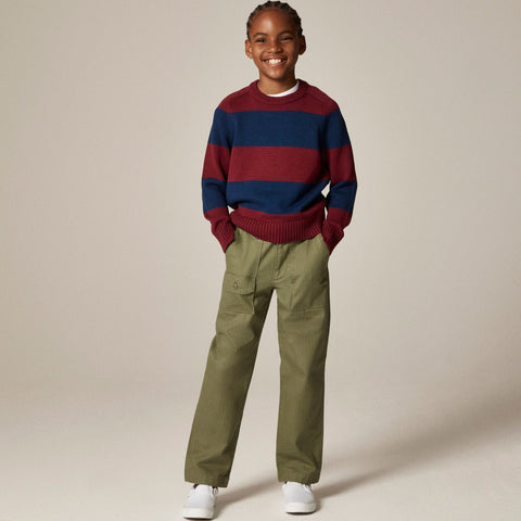Kids' heritage cotton crewneck sweater in stripe