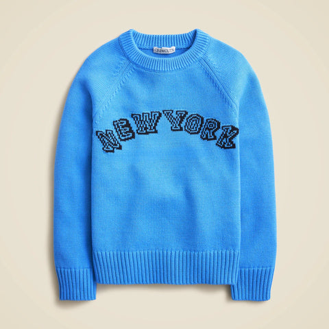 Kids' heritage cotton "New York" crewneck sweater