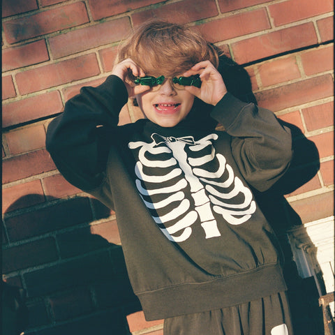 Kids' glow-in-the-dark skeleton hoodie