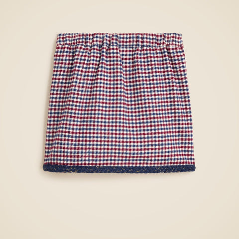 Girls' faux-wrap skirt in houndstooth