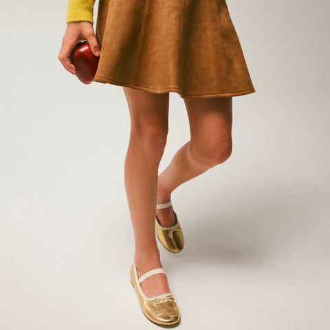 Girls' picture day skirt in faux suede