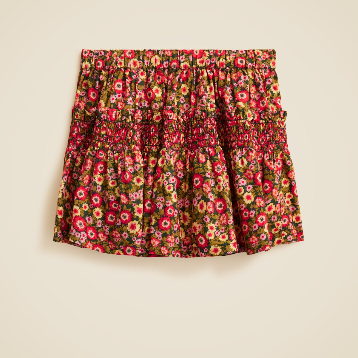 Girls' smocked skirt in floral print