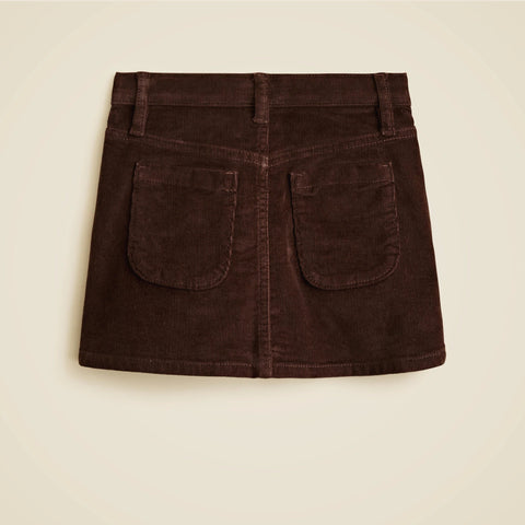 Girls' heart-pocket corduroy skirt