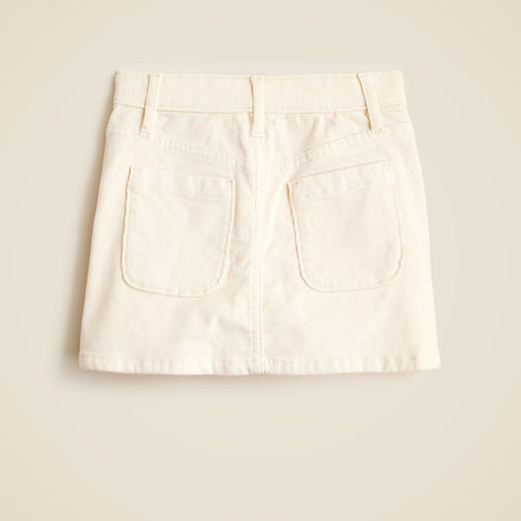 Girls' heart-pocket corduroy skirt