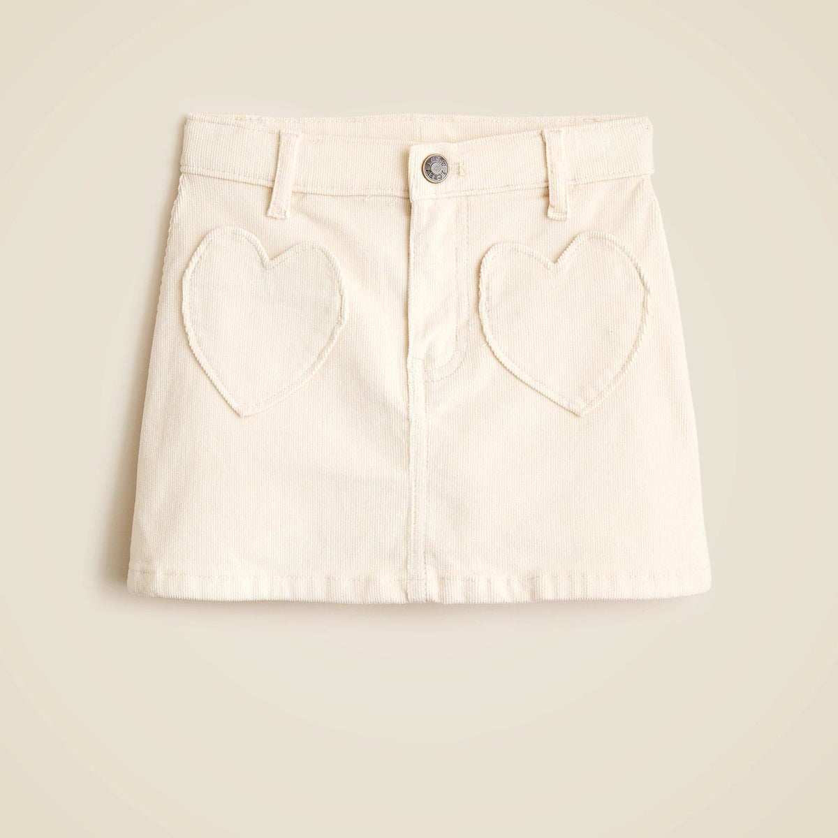 Girls' heart-pocket corduroy skirt