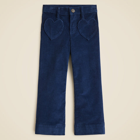 Girls' sailor corduroy trouser with heart pockets