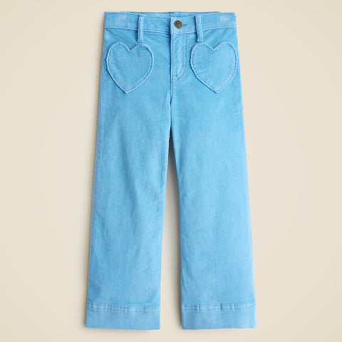 Girls' sailor corduroy trouser with heart pockets