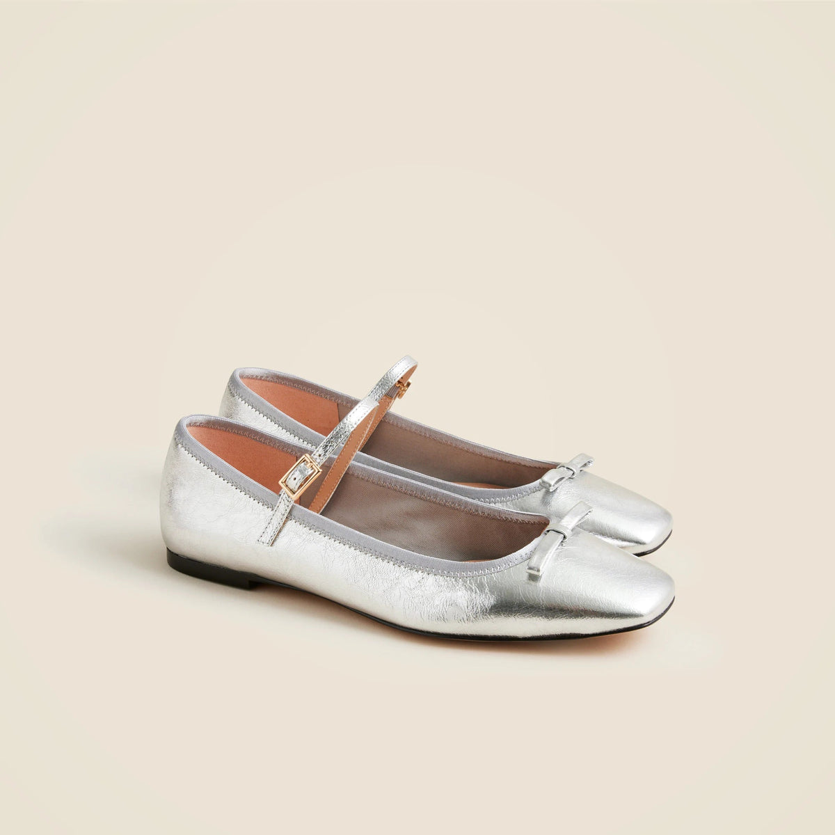 Quinn Mary Jane ballet flats in metallic leather