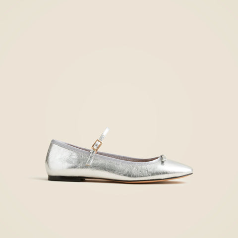 Quinn Mary Jane ballet flats in metallic leather