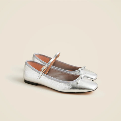 Quinn Mary Jane ballet flats in metallic leather
